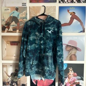 Blue Hollister Tie Dye Logo Hoodie